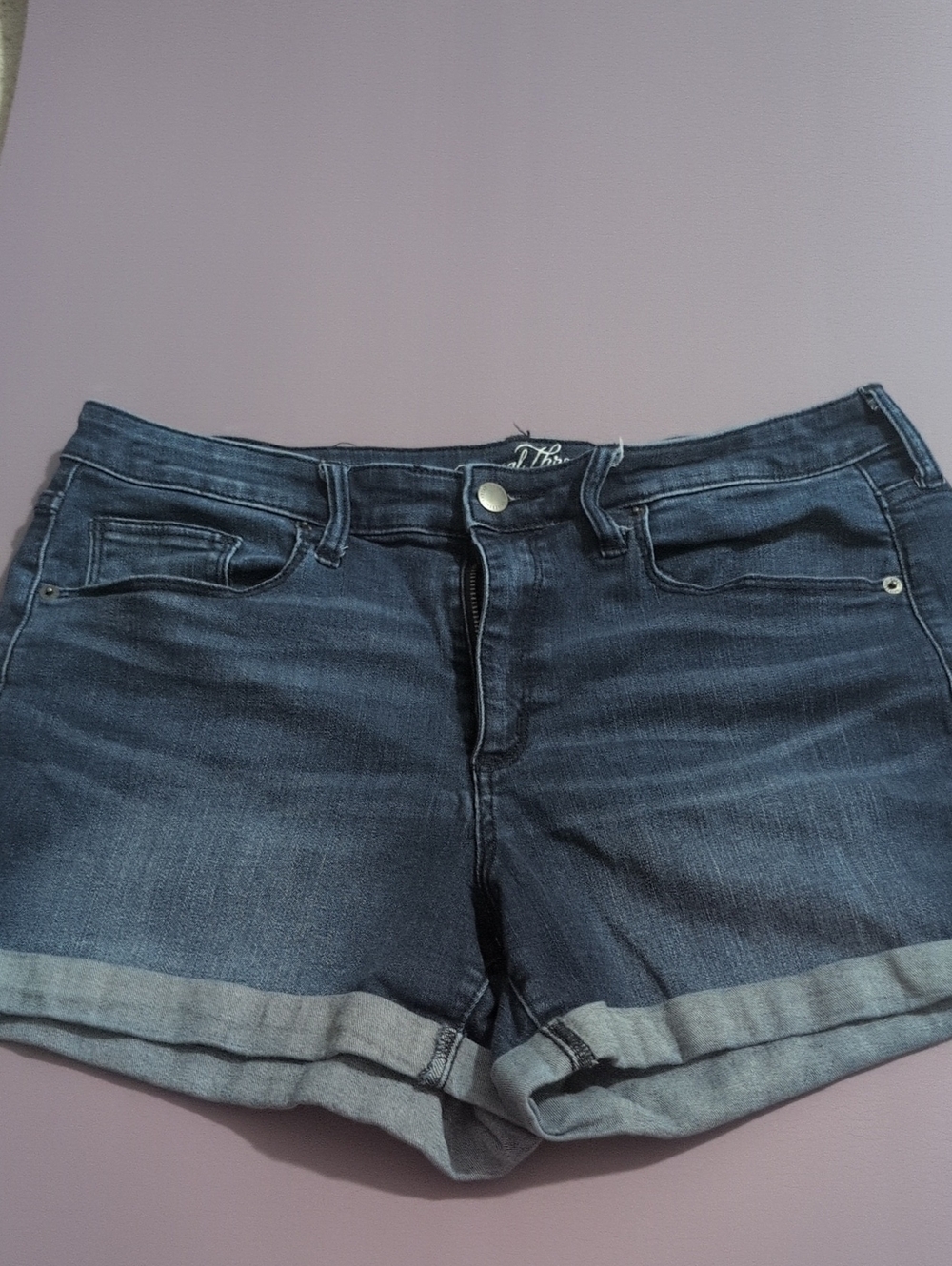 Universal Thread Dark Indigo Rolled Hem Jean Shorts